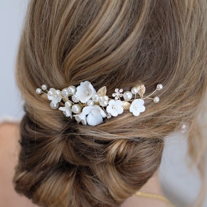 Bridal hair accessories, hair comb ceramic bridal wedding hair accessories high-quality bridal hair accessories from Brautschmuck Vumari image 5