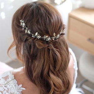 Joyería nupcial de vid de pelo de alta calidad, tocado de novia para la boda de sus sueños, vid de pelo, joyería de pelo de alambre de pelo, cristal de pedrería de diadema imagen 5