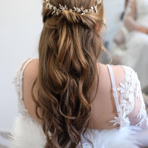 Haarrebe Haarschmuck Hochwertig, Braut Kopfschmuck für deine Hochzeit Haar Rebe Haarschmuck Braut Stirnband Kristall , Strass Vumari zdjęcie 7