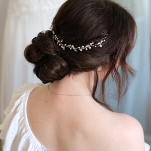 Haarrebe Haarschmuck Hochwertig, Braut Kopfschmuck für deine Hochzeit Haar Rebe Haarschmuck Braut Stirnband Kristall , Strass Vumari Bild 7