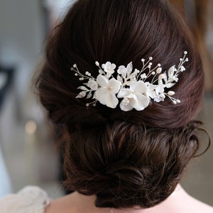 Bridal hair accessories, hair comb, bridal wedding hair accessories ceramic flowers BOHO high-quality bridal hair accessories from Brautschmuck Vumari image 8