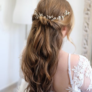 Haarrebe Haarschmuck Hochwertig, Braut Kopfschmuck für deine Hochzeit Haar Rebe Haarschmuck Braut Stirnband Kristall , Strass Vumari zdjęcie 9