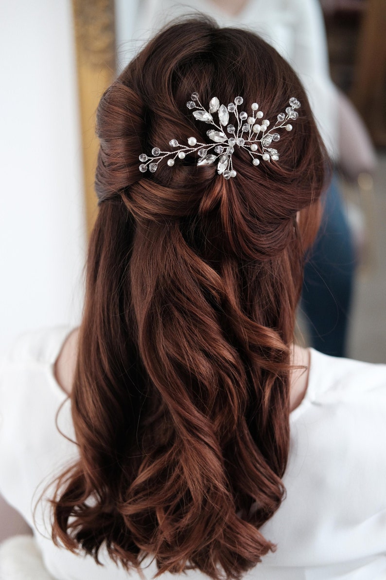 Bridal hair accessories, wedding hair accessories, hair comb bride high-quality bridal hair accessories from Brautschmuck Vumari image 6