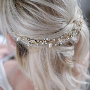 Bijoux de mariée de vigne de cheveux de haute qualité, casque de mariée pour votre mariage de rêve, vigne de cheveux, bijoux de cheveux en fil de cheveux, cristal de strass bandeau image 4