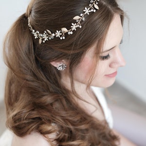 Haarrebe Brautschmuck Hochwertig, Braut Kopfschmuck für deine Traum Hochzeit, Haarranke, Haardraht Haarschmuck, Stirnband Strass Kristall zdjęcie 10