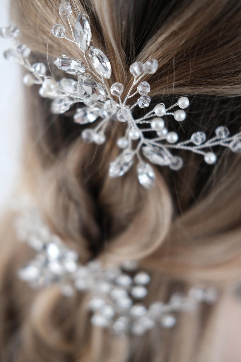 Bridal hair accessories, wedding hair accessories, hair comb bride high-quality bridal hair accessories from Brautschmuck Vumari image 5