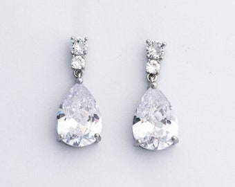 Earrings for the bride | Wedding earrings - zircon - silver filigree earrings