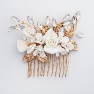 Bridal hair accessories, hair comb - ceramic - bridal wedding hair accessories - high-quality bridal hair accessories from Brautschmuck Vumari