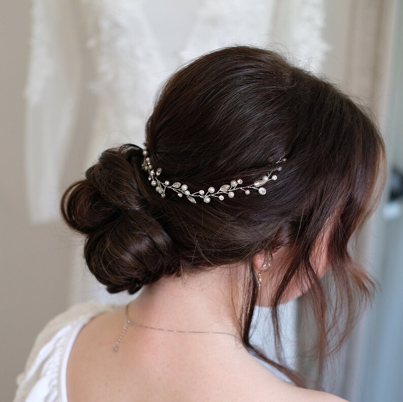 Haarrebe Haarschmuck Hochwertig, Braut Kopfschmuck für deine Hochzeit Haar Rebe Haarschmuck Braut Stirnband Kristall , Strass Vumari Bild 6