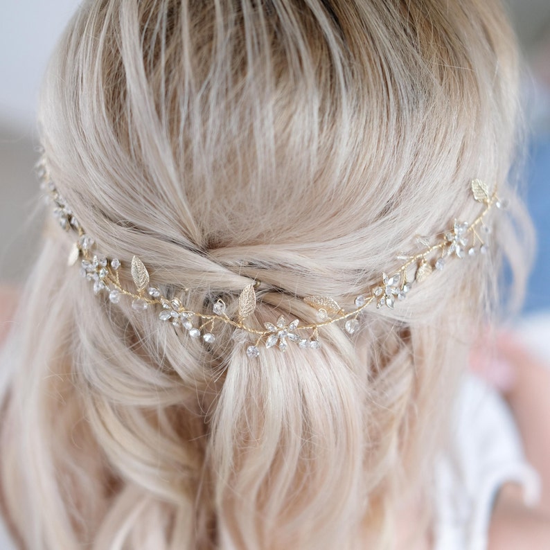 Hair vine bridal jewelry high quality, bridal headpiece for your dream wedding, hair vine, hair wire hair jewelry, headband rhinestone crystal image 7