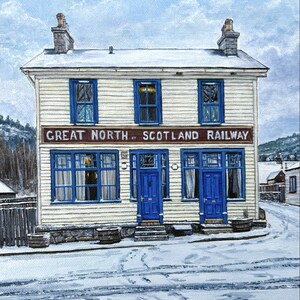 グレート・ノース・オブ・スコットランド鉄道の版画：ブレマー・ジャコバイト蒸気機関車、スコットランド高地美術