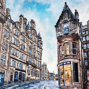 Impression de Cockburn Street, Edimbourg, 10 x 8, peinture art mural original écossais moderne Ecosse princes street, château, royal mile