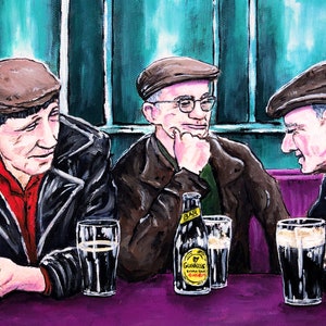 O’Flaherty’s Pub Painting: Dingle Ireland, Irish Stouts, Colorful Wall Art