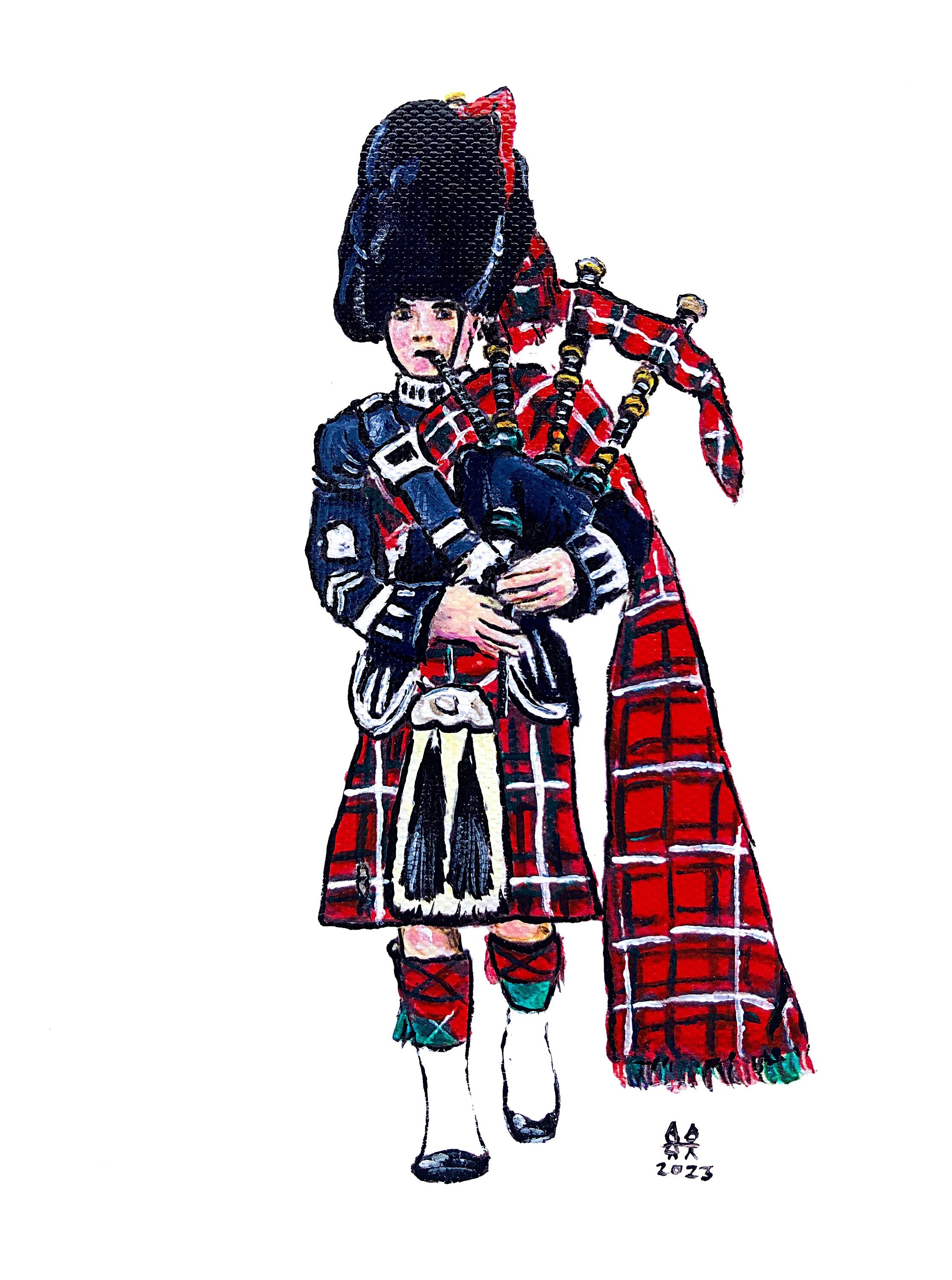 Royal Stewart Tartan Scottish Piper Print: Highland Bagpipes (10x8 Mounted)  - Etsy, image size:2231x3000