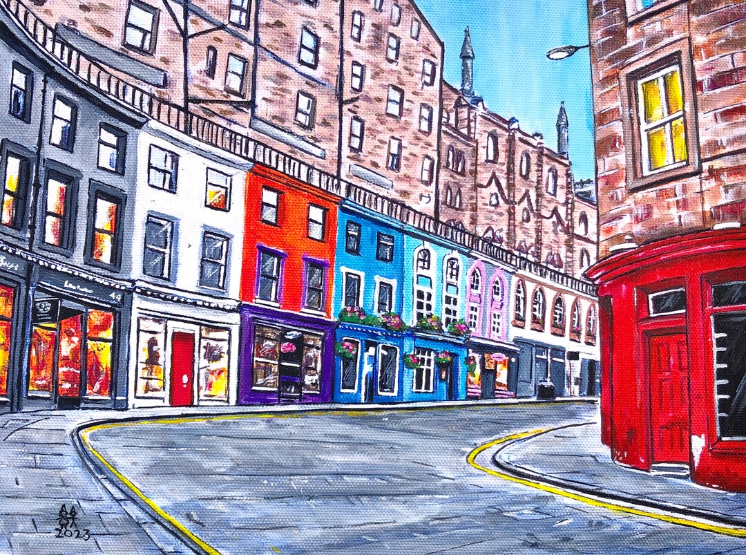 Victoria Street, Edinburgh Print Contemporary, Incl 8x8 or 10x8 Mount