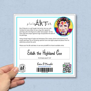 Eilidh the Highland Coo Print Incl Mount Scottish Wall Art, Abstract ...