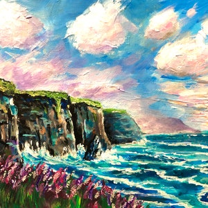 Cliffs of Moher Print: Co Clare, Ireland Colourful Irish Landscape Art (10x8 Mounted)