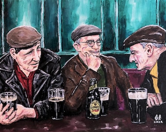 Sláinte Mhath Ireland, pinte di Stout da pub irlandese, decorazioni murali colorate
