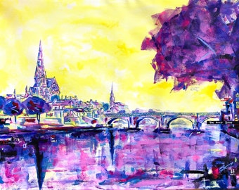 Irvine Scotland Print: Scottish bridge Art (10x8 Mount)