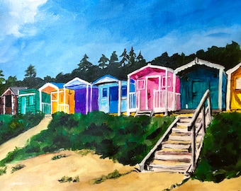 Coldingham Beach, St. Abbs. Scotland, mounted print | Scottish seaside painting