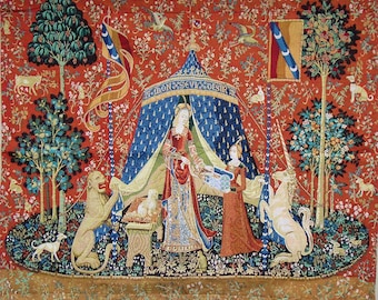 Lady and the Unicorn A Mon Seul Desir "My Only Desire" Wall Tapestry Jacquard Woven Two Sizes Available