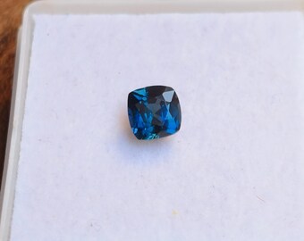Natural Teal Blue Sapphire Faceted Cushion Shape Loose Gemstone unheated Sapphire for jewelry making