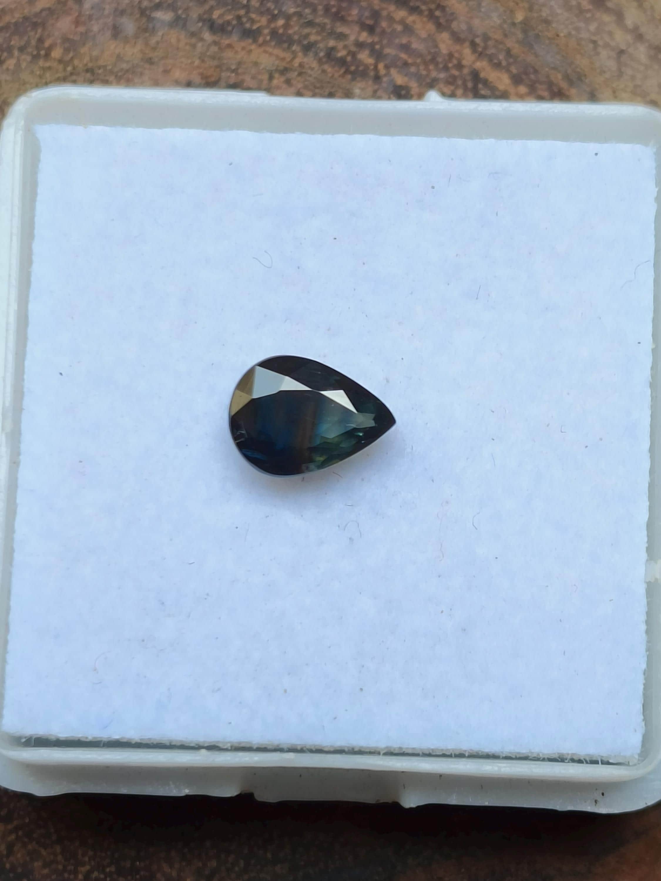 Natural Teal Sapphire Faceted Pear Shape Loose Gemstone