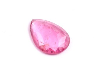 Natürlicher pink Turmalin rose cut Edelstein in Tropfenform für die Schmuckherstellung