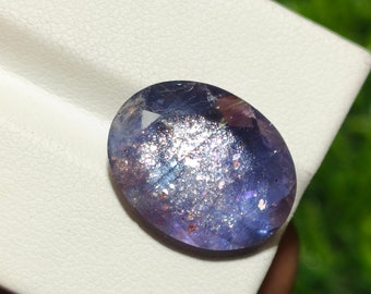 Natural bloodshot iolite sunstone faceted oval shape 17X13.20X5.70 MM loose gemstone