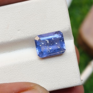 Natural Iolite Sunstone Faceted Emerald Cut Shape Loose Gemstone