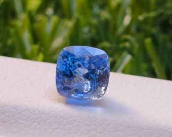 Beautiful Unheated Blue Sapphire Faceted Cushion Shape  Loose Gemstone For Jewelry Making 5.7X5.7X5.2 MM