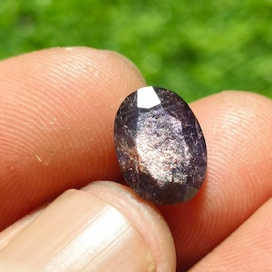Natural iolite sunstone faceted oval shape 12.3X9.1X4.3 MM loose gemstone for jewelry making