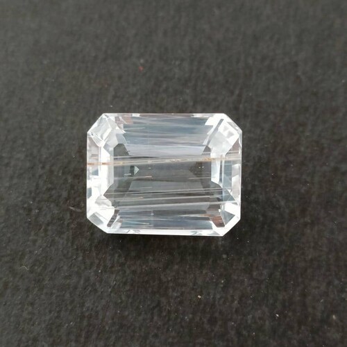 Natural rutilated white topaz faceted emerald shops shape 15.7X12.4X7.6 MM loose gemstone