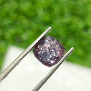Natural Bloodshot Iolite Sunstone: Faceted Cushion Cut Loose Gemstone
