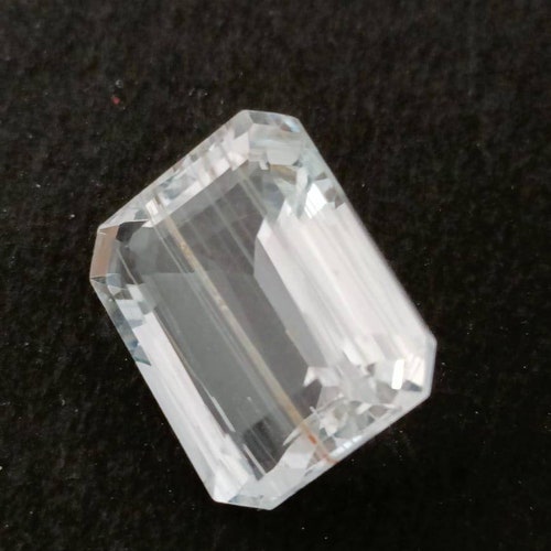Natural rutilated white topaz faceted emerald shops shape 15.7X12.4X7.6 MM loose gemstone