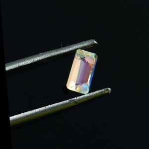 Natural Andesine Labradorite Gemstone Faceted Emerald Cut 5.2X2.8X2.6 MM Loose Gemstone For Jewelry Making Size Stone
