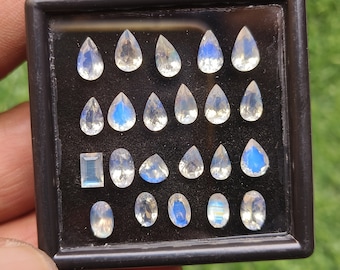 AAA Quality Natural rainbow moonstone faceted lot loose gemstone