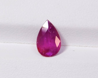 Natural Purple Pink Milky Unheated Untreated Sapphire Faceted Pear Shape Loose Gemstone