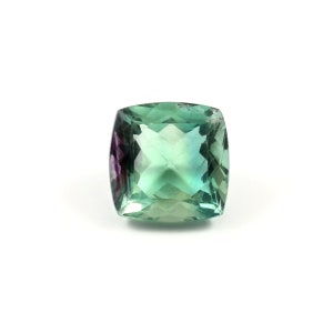 Natural Multi Fluorite Faceted 12X12X8.4 MM Cushion Shape Green & Purple Fluorite Loose Gemstone AAA Quality Making For Jewelry