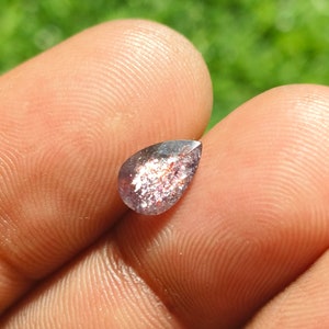 Natural Bloodshot Iolite Sunstone: Faceted Pear Gemstone (9X6X4.2 MM)