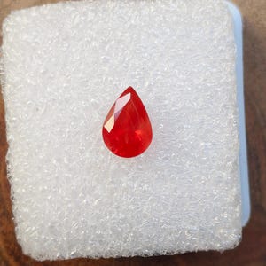 Natural Red Oregon Sunstone Faceted Pear Shape Loose Gemstone