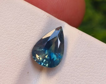 Certified Unheated Teal Sapphire Faceted Pear Shape 10X7X4.60 MM Loose Gemstone For Making Unique Jewelry