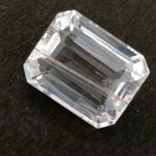Natural rutilated white topaz faceted emerald shops shape 15.7X12.4X7.6 MM loose gemstone