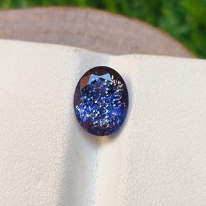 Faceted Oval Iolite Sunstone: Natural Loose Gemstone (9X7X4.50 MM)