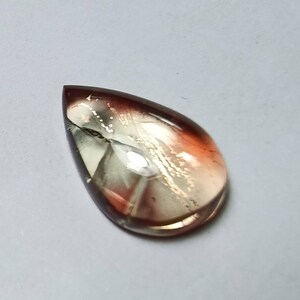 BEAUTIFUL ~~~ Natural bi-color Oregon sunstone cabochon pear shape with copper schiller 15.6X10X4.6 MM gemstone for jewelry making