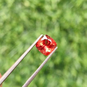 Beautiful Natural Red Oregon Sunstone Faceted Cushion Shape 6X6X4.60 MM Loose Gemstone For Jewellery Making