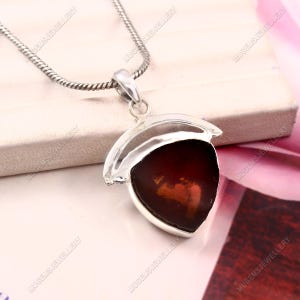 Natural Tourmaline Silver Pendant 925  Slice Sterling Silver pendant