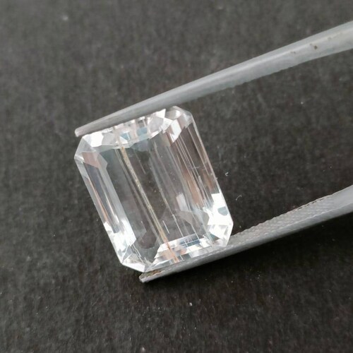 Natural rutilated white topaz faceted emerald shops shape 15.7X12.4X7.6 MM loose gemstone