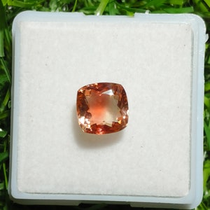 Gorgeous Natural Bi-Colour Oregon Sunstone Faceted Cushion Shape Loose Gemstone for jewelry making