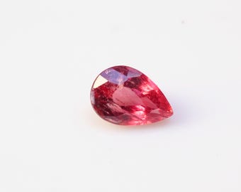 Unheated Padparadscha Sapphire: 0.89 Carat Pear-Shape Loose Gemstone